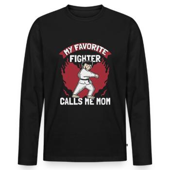 Taekwondo Son - T-shirt manches longues Premium bio Homme - noir - Devant - Nico (187cm)