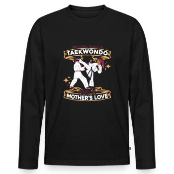 Fille de Taekwondo - T-shirt manches longues Premium bio Homme - noir - Devant - Nico (187cm)