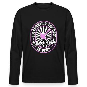 Schlittschuhlaufen Witzig - Männer Premium Bio Langarmshirt - Schwarz - Vorne - Nico (187cm)