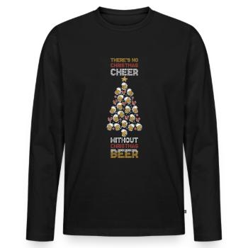 Christmas Beer Weihnachtsessen Geschenk - Männer Premium Bio Langarmshirt - Schwarz - Vorne - Nico (187cm)