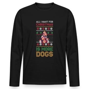 Christmas Dogs Hässlicher Weihnachtspulli Geschenk - Männer Premium Bio Langarmshirt - Schwarz - Vorne - Nico (187cm)