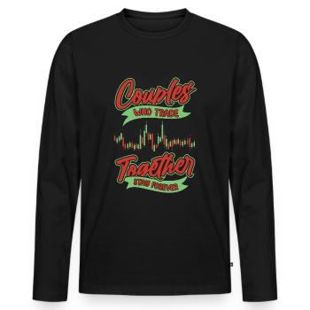 Paire Day Trading Day Trader - T-shirt manches longues Premium bio Homme - noir - Devant - Nico (187cm)