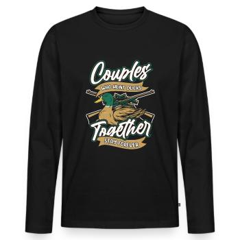 Duck Hunting Duck Hunting Pair - Men's Premium Organic Long Sleeve Shirt - black - Front - Nico (187cm)