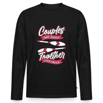 Jonglieren Jongleur Paar - Männer Premium Bio Langarmshirt - Schwarz - Vorne - Nico (187cm)