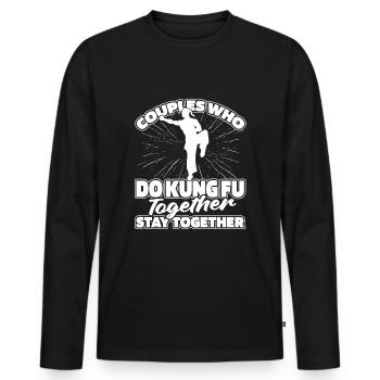 Kung Fu Paar - Männer Premium Bio Langarmshirt - Schwarz - Vorne - Nico (187cm)