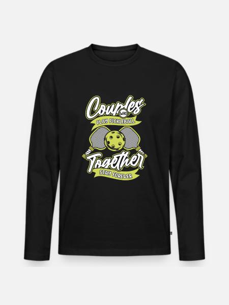 Pickleball pair - Men's Premium Organic Long Sleeve Shirt - black