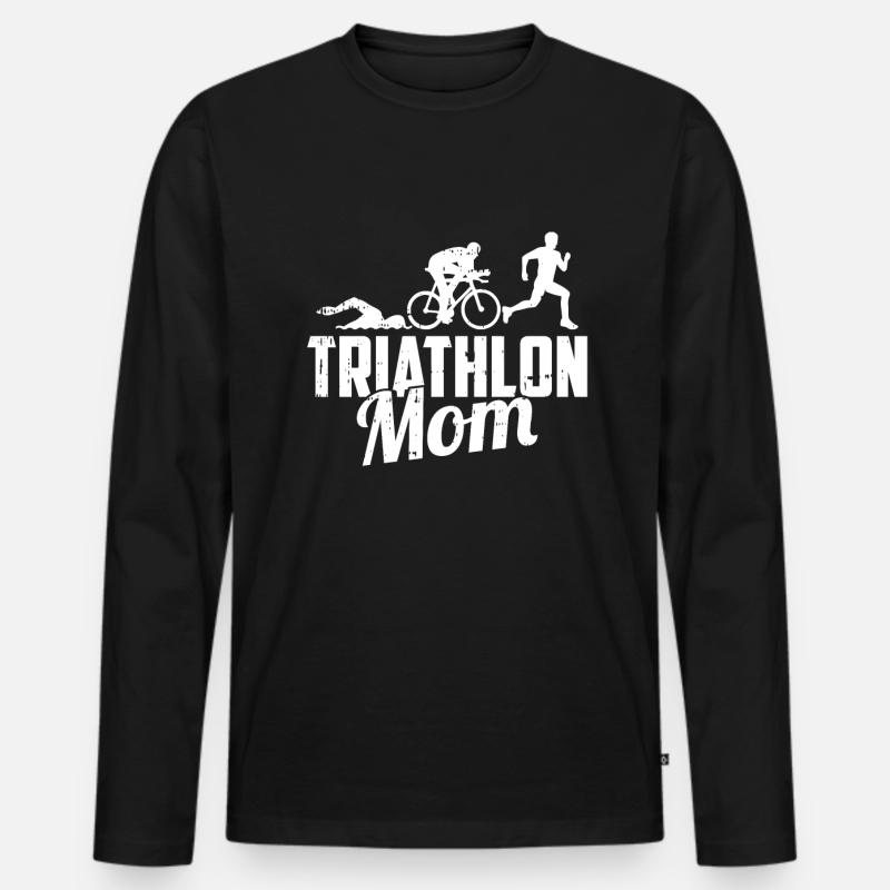 Triathlon Triathlet Mama - Männer Premium Bio Langarmshirt - Schwarz