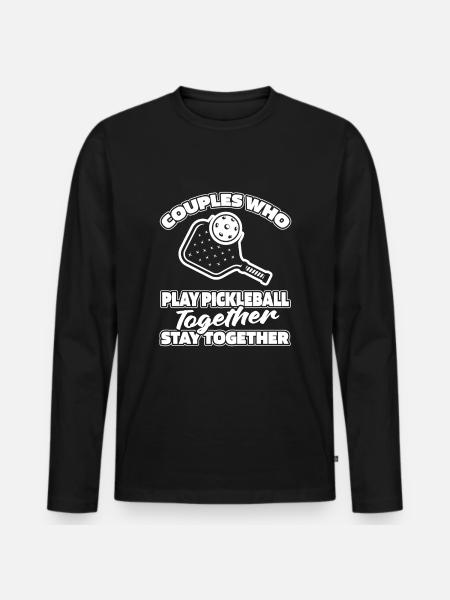 Pickleball Paar - Männer Premium Bio Langarmshirt - Schwarz