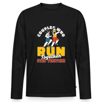 Runner Jogger Runner Running Couple - Men's Premium Organic Long Sleeve Shirt - black - Front - Nico (187cm)