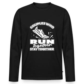 Runner Jogger Runner Running Couple - Men's Premium Organic Long Sleeve Shirt - black - Front - Nico (187cm)