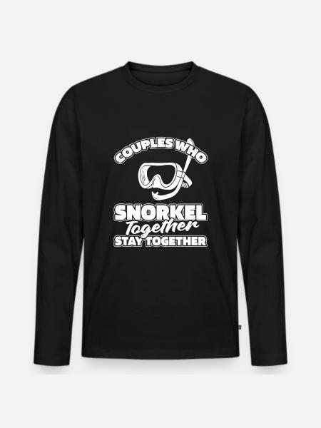 Schnorcheln Paar - Männer Premium Bio Langarmshirt - Schwarz