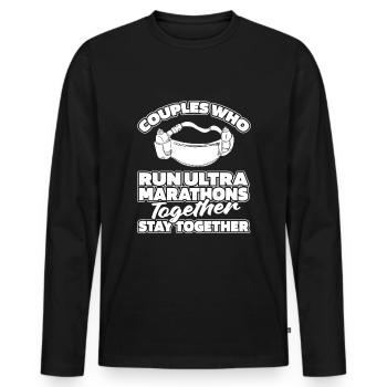 Ultramarathon Couple - Men's Premium Organic Long Sleeve Shirt - black - Front - Nico (187cm)
