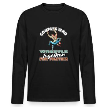 Wrestling Wrestler Paar - Männer Premium Bio Langarmshirt - Schwarz - Vorne - Nico (187cm)