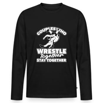 Wrestling Wrestler Paar - Männer Premium Bio Langarmshirt - Schwarz - Vorne - Nico (187cm)