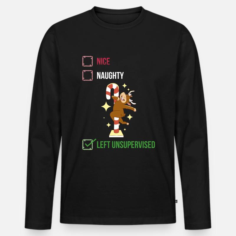 Left Unsupervised Unartig oder nett Geschenk Männer Premium Bio Langarmshirt