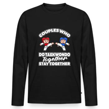 Taekwondo Pair - Men's Premium Organic Long Sleeve Shirt - black - Front - Nico (187cm)