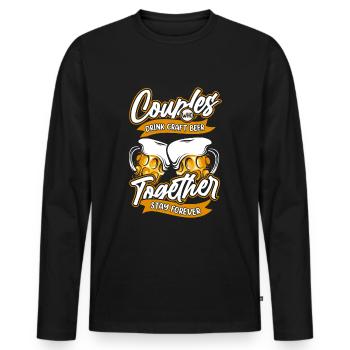 Craft Beer Bier Craftbier Paar - Männer Premium Bio Langarmshirt - Schwarz - Vorne - Nico (187cm)