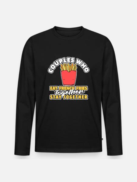 French fries fries pair - Men's Premium Organic Long Sleeve Shirt - black