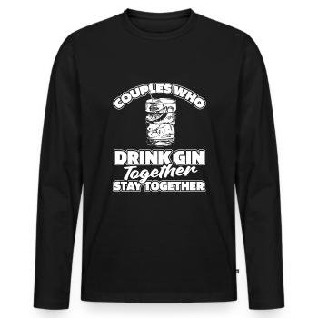 Gin Pair - Men's Premium Organic Long Sleeve Shirt - black - Front - Nico (187cm)
