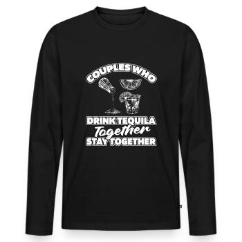 Tequila Pair - Men's Premium Organic Long Sleeve Shirt - black - Front - Nico (187cm)