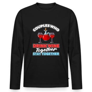 Couple de vignerons - T-shirt manches longues Premium bio Homme - noir - Devant - Nico (187cm)