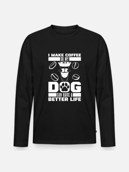 Barista Coffee Dog - Men's Premium Organic Long Sleeve Shirt - black