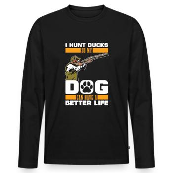 Duck Hunting Duck Hunting Dog - Men's Premium Organic Long Sleeve Shirt - black - Front - Nico (187cm)