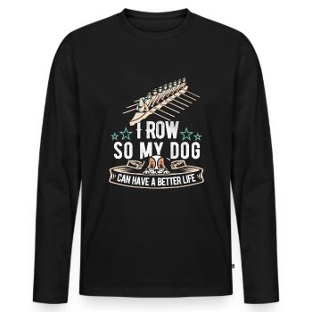 Rudern Ruderer Hund - Männer Premium Bio Langarmshirt - Schwarz - Vorne - Nico (187cm)