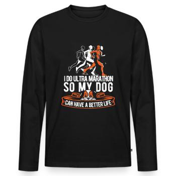 Ultramarathon Dog - Men's Premium Organic Long Sleeve Shirt - black - Front - Nico (187cm)