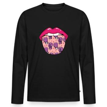Boxing Boxer Lips - Men's Premium Organic Long Sleeve Shirt - black - Front - Nico (187cm)