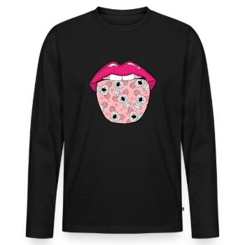 Koalabär Zunge - Männer Premium Bio Langarmshirt - Schwarz - Vorne - Nico (187cm)