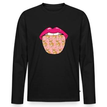 Chihuahua Lippen - Männer Premium Bio Langarmshirt - Schwarz - Vorne - Nico (187cm)