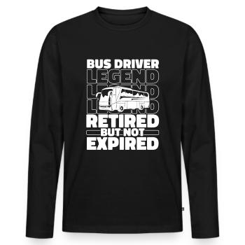 Bus Bus Retired Bus Driver - Men's Premium Organic Long Sleeve Shirt - black - Front - Nico (187cm)