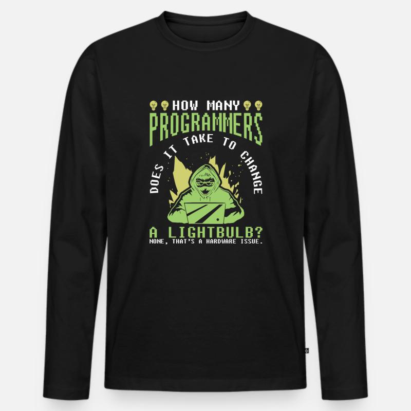 Developer Coder Programmer Funny - Men's Premium Organic Long Sleeve Shirt - black