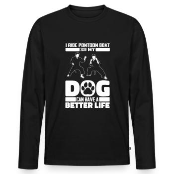 Taekwondo Hund - Männer Premium Bio Langarmshirt - Schwarz - Vorne - Nico (187cm)