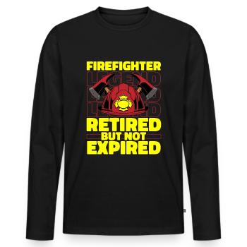 Retired firefighter - Men's Premium Organic Long Sleeve Shirt - black - Front - Nico (187cm)