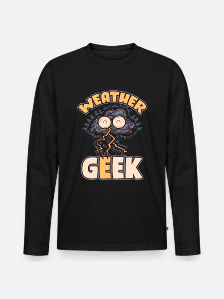 Cadeau météo Geek Météorologie - T-shirt manches longues Premium bio Homme - noir