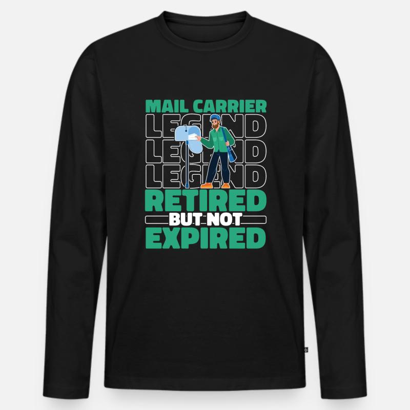 Postbote Briefträger Im Ruhestand - Männer Premium Bio Langarmshirt - Schwarz