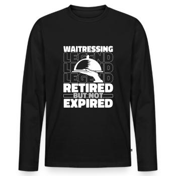 Waiter Retired waitress - Men's Premium Organic Long Sleeve Shirt - black - Front - Nico (187cm)