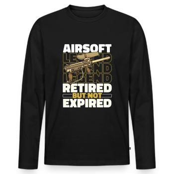 Airsoft à la retraite - T-shirt manches longues Premium bio Homme - noir - Devant - Nico (187cm)