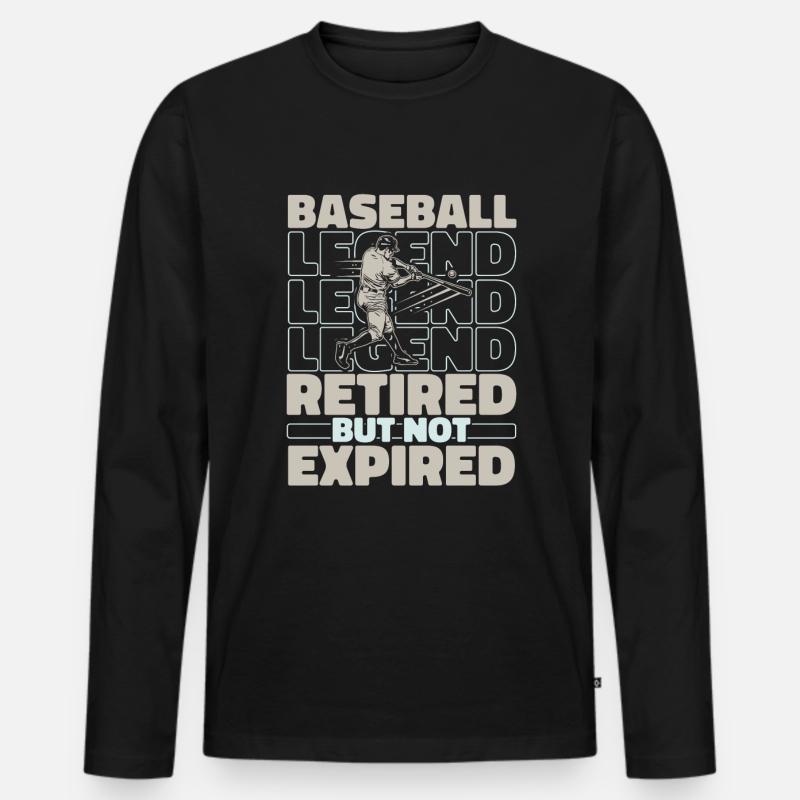 Baseball Im Ruhestand - Männer Premium Bio Langarmshirt - Schwarz