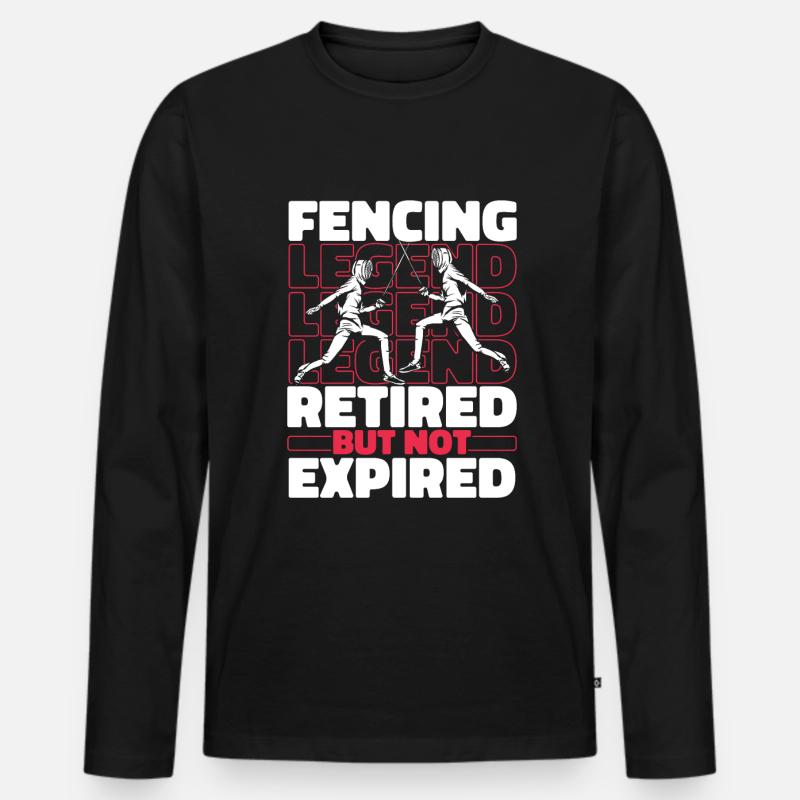 Fechten Fechter Im Ruhestand - Männer Premium Bio Langarmshirt - Schwarz
