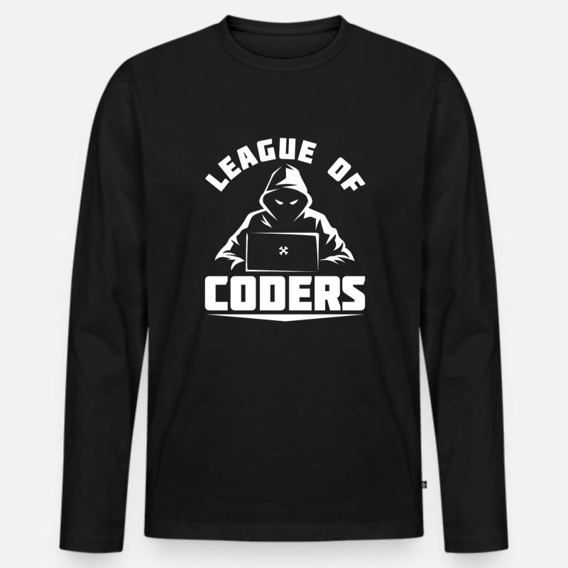 Developer Coder Programmer - Men's Premium Organic Long Sleeve Shirt - black