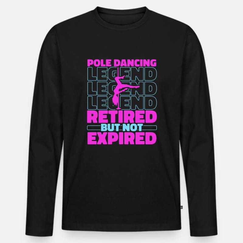 Pole Dancing Im Ruhestand - Männer Premium Bio Langarmshirt - Schwarz