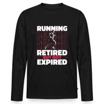 Runner Jogger Runner Running in Retirement - Men's Premium Organic Long Sleeve Shirt - black - Front - Nico (187cm)