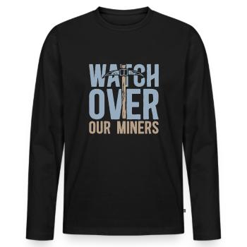 Ingénieur Pioche Ingénieur Minier - T-shirt manches longues Premium bio Homme - noir - Devant - Nico (187cm)
