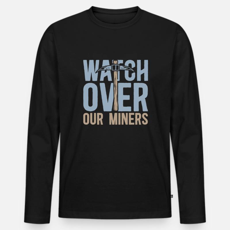 Engineer Pickaxe Mining Engineer - Men's Premium Organic Long Sleeve Shirt - black