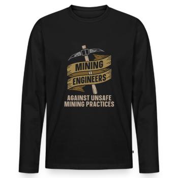 Ingénieur Pioche Ingénieur Minier - T-shirt manches longues Premium bio Homme - noir - Devant - Nico (187cm)