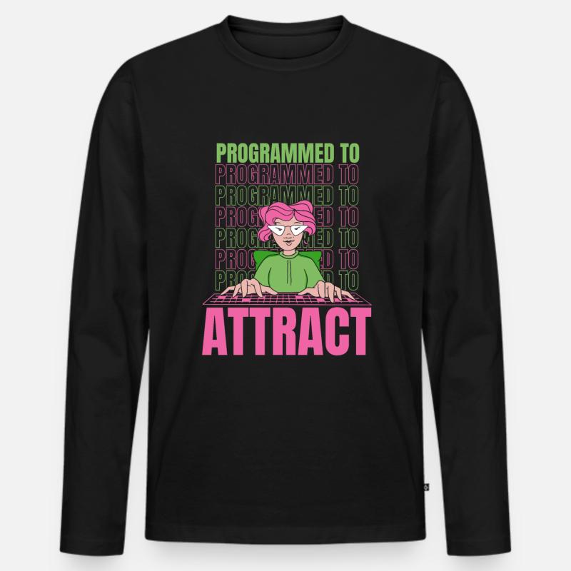 Developer Coder Programmer Funny - Men's Premium Organic Long Sleeve Shirt - black