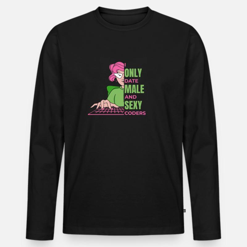 Developer Coder Programmer Humor - Men's Premium Organic Long Sleeve Shirt - black